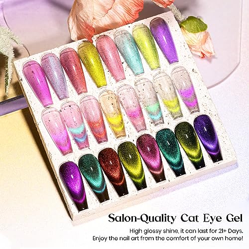 MIZHSE 100ML No Wipe Gel Top Coat 9D Cat Eye Gel Nail Polish 8 Colors