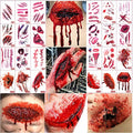 Halloween tattoo stickers, wound, simulated tattoo, scar stickers, knife simulation, waterproof tattoo stickers 24pcs (HL121-141 Message note model£¨total of 24 pcs£©)