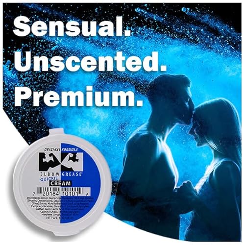 Elbow Grease Original Massage Quickie Cream (Unscented, 1oz) A Rich, Smooth and Effective Therapeutic & Personal Massage