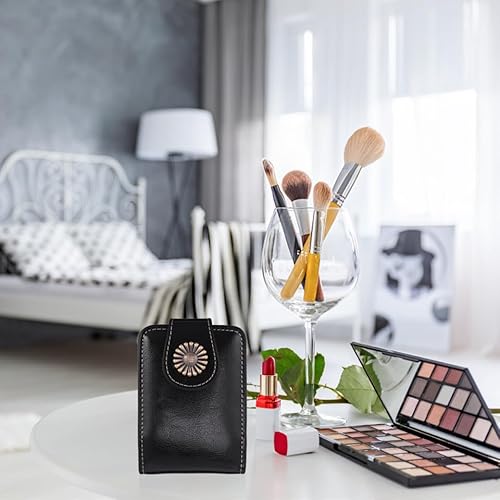 VALICLUD Lipstick Case with Mirror Portable Lipstick Holder for Purse Compact Lip Gloss Carrying Pouch for Travel and Makeup Touch-Ups Small Lip sticks Pouch Organizer 4.33X3.14X1.18In