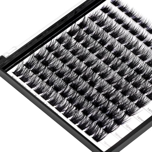 120 Clusters Mixed 8-10-12-14mm/10-12-14-16mm Individual False Eyelashes Dramatic Look Wide Stem Natual Long Volume Eye Lashes Extensions Beauty Tools (Mixed 10-12-14-16mm)