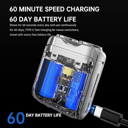 MINI Men's Electric Shaver, Digital Display for Car Use, Wireless Charging, Long Battery Life, Wet/Dry Shaving, Portable Shaver, Light Orange
