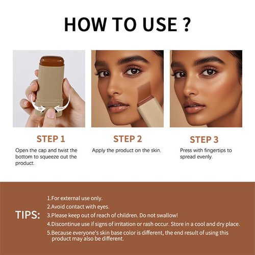 Covebalm Foundation, Skween Beauty Skin Tint, 4-in-1 Foundation Moisturizing Stick, Natural Cover Beauty Balm, Moisturizing, Locks In Moisture and Fits Skin Lightly (#03)
