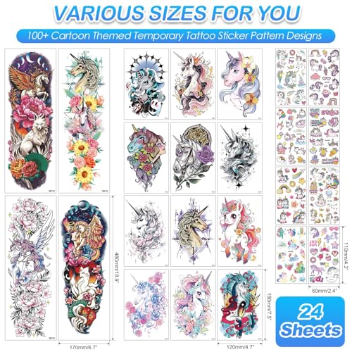 Aresvns Cute Temporary Tattoo, Cute Fake Tattoo for Women, Waterpoof Sleeve Tattoo Temporary for BBQ Pool Beach Party