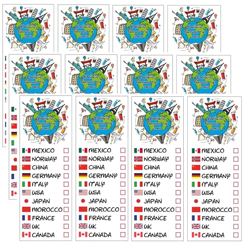 Drinking Around The World - Pack of 12 Tattoos - Perfect For Trip To Epcot