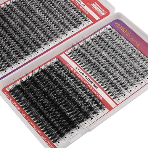 30D 40D 50D Lash Clusters Wispy, 640PCS DIY Lash Extensions, Individual Lashes 10-18mm D Curl Lash Clusters Eyelash Extension at Home