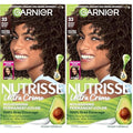 Garnier Nutrisse Ultra Cr?me Hair Color, Permanent Hair Dye with 100% Gray Coverage, Vegan & Cruelty-Free, 33 Darkest Golden Brown (Caramel Fudge), 2 Count