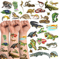Reptile Temporary Tattoos,16 Sheets 100 Pieces Reptile Themed Tattoos Stickers Party Decoration Supplies Party favors for Kids Adults