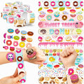 48PCS Donut Party Set - 24PCS Temporary Tattoos & 24PCS Slap Bracelets - Sweet Treat-Themed Birthday Supplies, Baby Shower Gifts, Classroom Rewards & Party Decor for Kids (Boys & Girls)