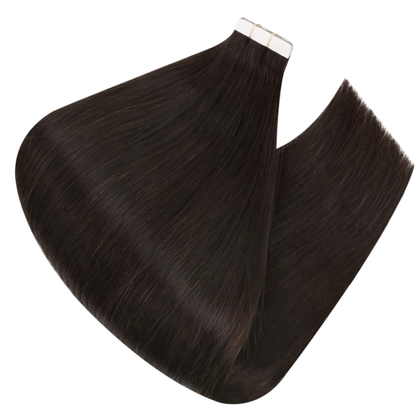 Ugeat Human Hair Tape in Extensions Brown Hair Extensions Real Human Hair Dark Brown Tape in Straight Remy Hair Extensions Invisible Double Sided Tape in Hair Extensions for Women 18Inch 20pcs 50G