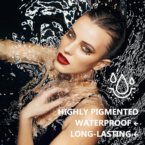 5PCS Waterproof Liquid Eyeliner Stamps,Black Stamp Eyeliner Pen,Double-Side Eye Liner Stamp,Smudge Proof Eye Liner Pen Star,Heart,Butterfly,Flower,Cone,Eye Face Stamp Tattoo Tools