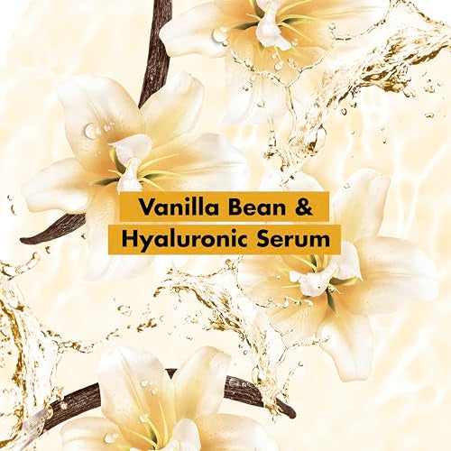 Love Beauty and Planet Plant-Based Body Wash Hydrate & Restore Vanilla Bean & Hyaluronic Serum No Sulfate Cleansers, Cruelty Free, 92% Naturally Derived 20 oz