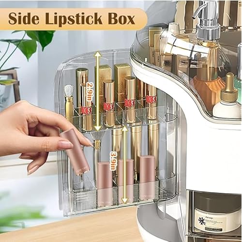 1 Pc Makeup Organizer, Bathroom Countertop comes with a makeup brush case that includes a small mirror, Vanity Makeup Organizer, Makeup Storage Organizer, Cosmetic Organizer.