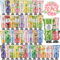 VESPRO 70 Pack Hand Cream Set, Easter Basket Stuffers, Mothers Day Gifts, Bulk Hand Lotion Travel Size for Dry Cracked Hands, Mini Hand Lotion for Bridal Shower Gifts and Teacher Nurse Gifts