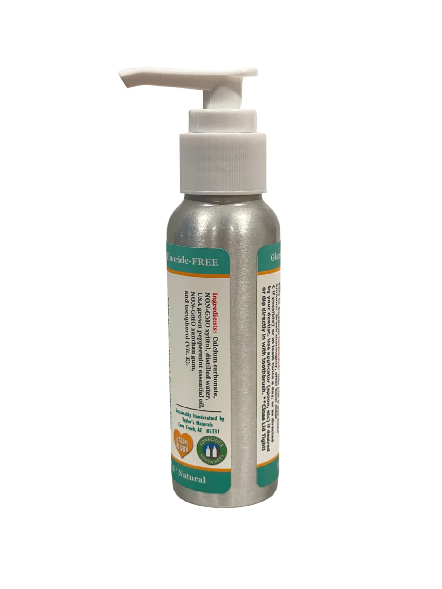 Kids Natural Fluoride Free Toothpaste by BALM! Baby – Children Toothpaste in Pump Bottle, SLS Free Toothpaste with Xylitol, VEGAN Gluten Free, BPA Free, Zero Waste Children’s Teeth Paste (Mint/Orange)