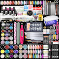 COSCELIA Acrylic Nail Kit for Beginners with Everything Professional Acrylics Powder 6pcs Gel Nail Polish 18pcs Glitter Decoration Powder Nails Kit Acrylic Set with Drill Light Gifts for Women