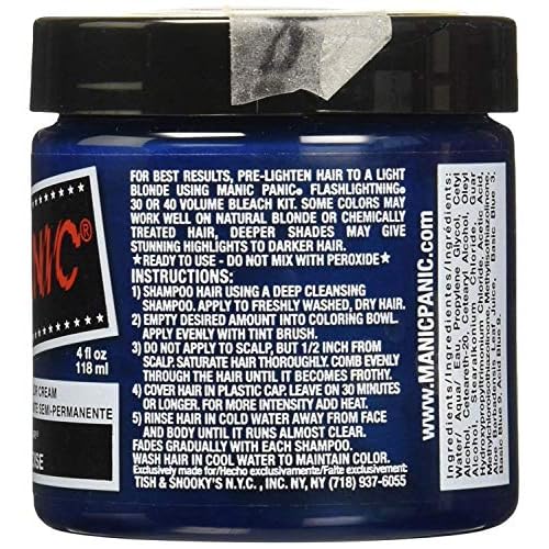 MANIC PANIC Classic Atomic Turquoise Semi Permanent Hair Color - Neon Aqua Blue Hair Dye for Women & Men That Lasts 4-6 Weeks - Vegan, Ammonia & Cruelty-Free - Create & Mix Custom Shades (4oz)