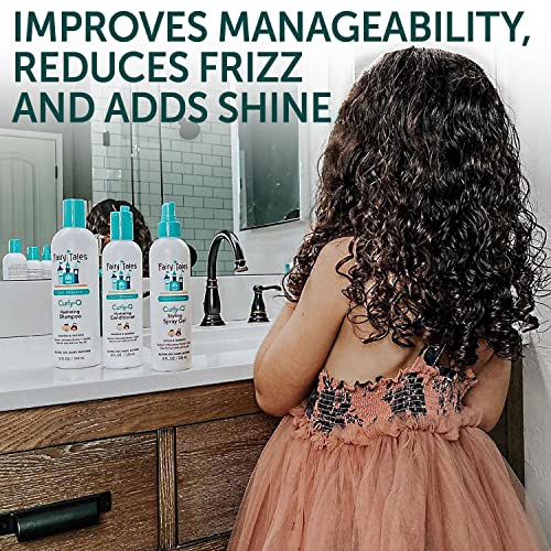 Fairy Tales Curly Q Hydrating Kids Shampoo 12oz and Conditioner 8oz - Paraben, Sulfate, Gluten, and Nut Free - For All Curl Types Including Multi Cultural Hair (4 Pack)
