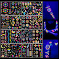 180PCS Tribal Glow in the Dark Pre-Cut Temporary Tattoos for Teens Adults | Glow Neon UV Blacklight Birthday Party Supplies, Favors, Decorations, Fake Tattoo Stickers, Rave Accessories, Gifts For
