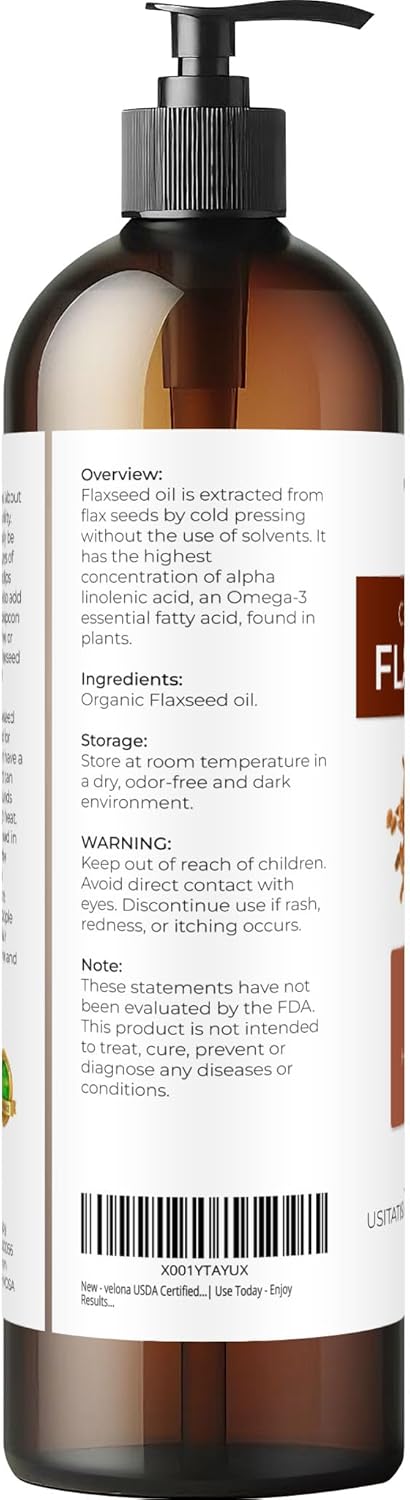Organic Pumpkin Seed Oil - 8 Fl Oz | 100% Pure Cold Pressed Carrier Oil for Cooking & Skin Care