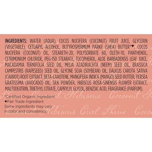 SheaMoisture Smoothie Curl Enhancing Cream Coconut and Hibiscus for Thick, Curly Hair Sulfate Free and Paraben Free 12 oz