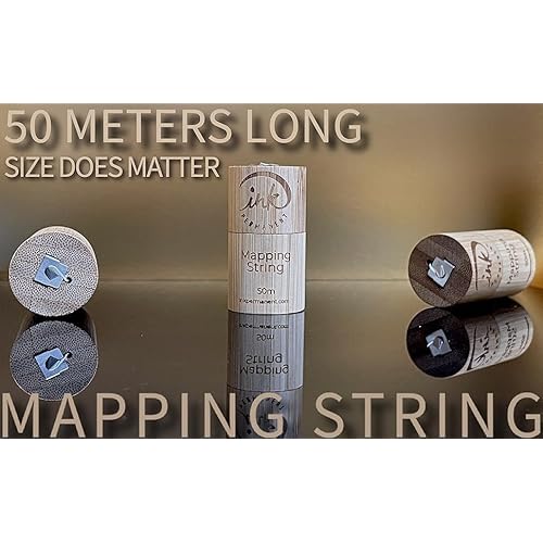 Ink Permanent [Large 50 Meters - 165 Feet] Premium White Bamboo Pre-Inked Mapping String Fine Thread Pre-Inked Microblading String for Brow Mapping for Permanent Makeup, Eyebrow Shaping