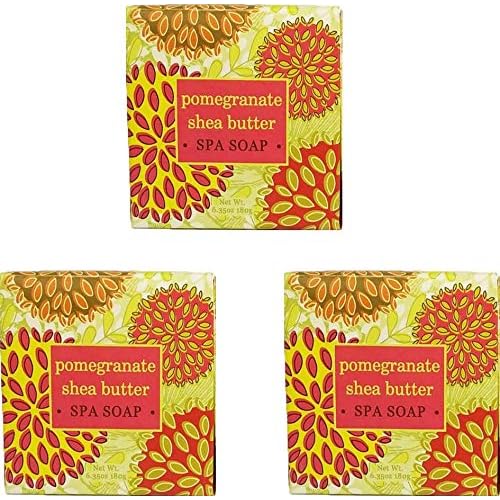 Greenwich Bay Exfoliating Spa Soap, Shea Butter, and Cocoa Butter. Blended with Loofah and Apricot Seed, No Parabens, No Sulfates 6.35 Oz. (3 Pack) ¡¦ (Pomegranate)