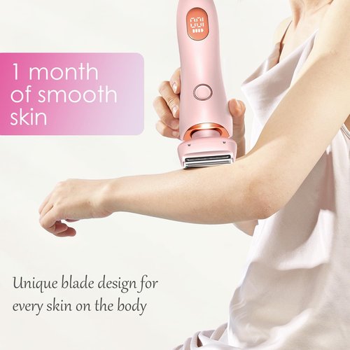 Livora Electric Shaver for Women，Silk Glide Pro Shaver，Rechargeable Electric Trimmer for Bikini, Pubic Hair, Legs, Body, Wet/Dry (Pink)