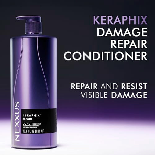 Nexxus KERAPHIX Shampoo & Conditioner for Damaged Hair 2 Pack Damaged Repair Powered by KRT Keratin Resistance Therapy with Liquid Crystal Amino Acids 33.8Fl Oz