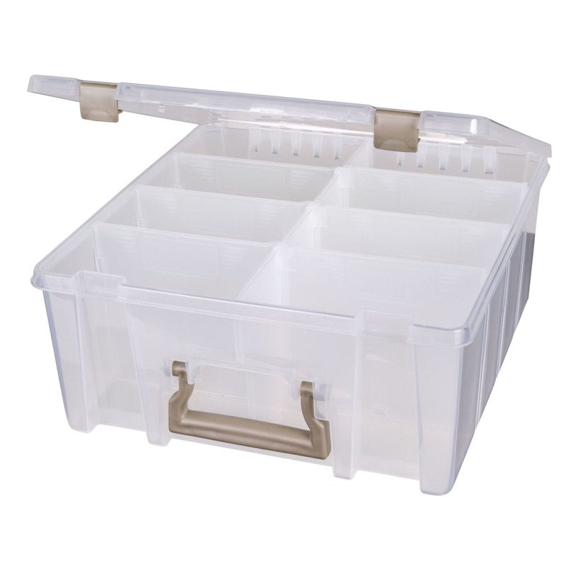 ArtBin Super Satchel Storage Box - Double Deep, Transparent with Dividers