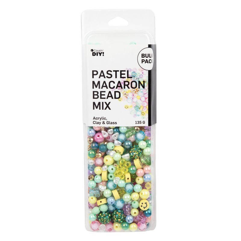 Pastel Acrylic Bead Set with Smileys & Gummy Bears for Jewelry Crafts - 135g, 500 Pieces