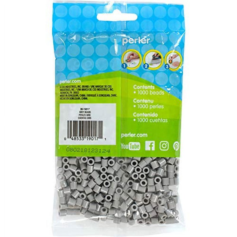 Perler Fused Bead Bag - Imaginative Kids Craft Storage - Grey