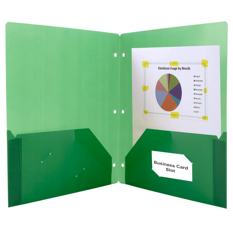 100 Pack Two-Pocket Translucent Hole-Punch Folders, 11.5 x 9.5 in - Assorted Colors (Trailmaker)