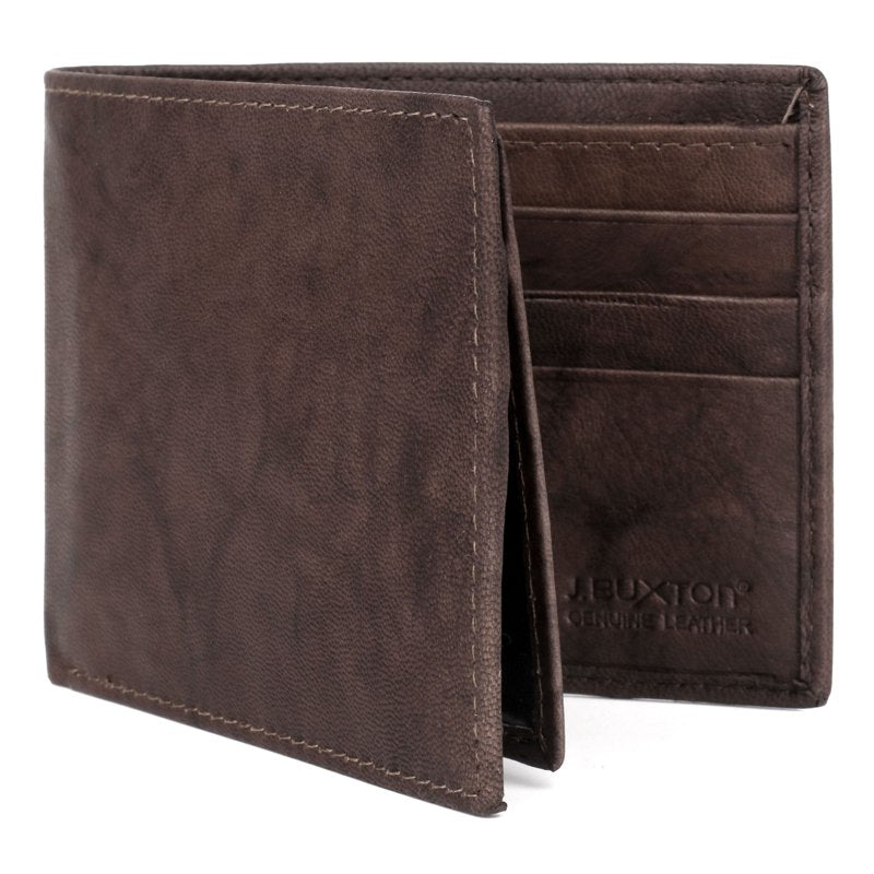 Men's Leather Credit Card Billfold Wallet with Currency Section - Tan