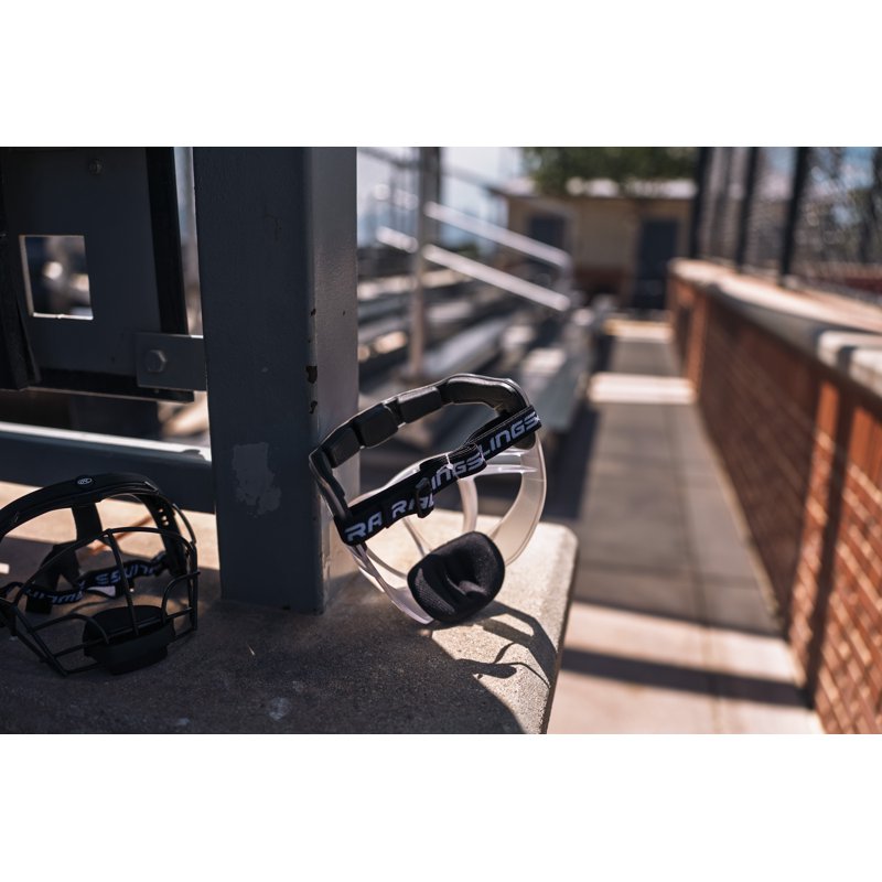 Softball Fielder's Mask with Wide Vision & Frosted Bars - Black/Clear
