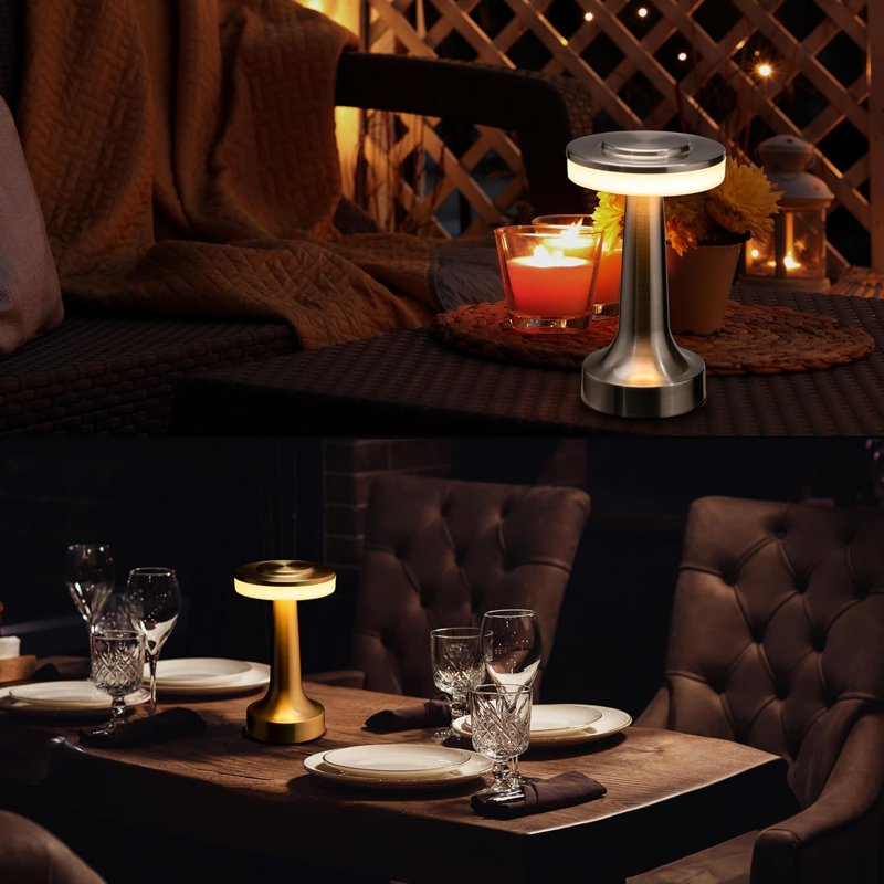 Cordless Rechargeable LED Table Lamp with Touch Dimming - Portable Nightstand Light