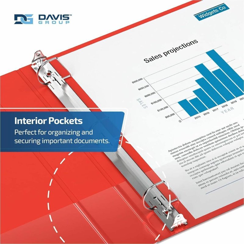Premium 6-Pack 3-Ring Binders for Office and School Organization