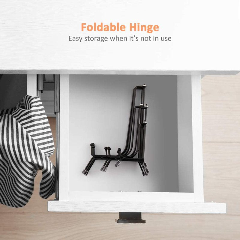 6 Pack Adjustable Anti-Slip Plate Display Stands for Plates Photos Art - Black Iron Wire