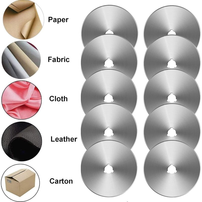60mm Rotary Cutter Blades 10-Pack Replacement for Fiskars & Olfa
