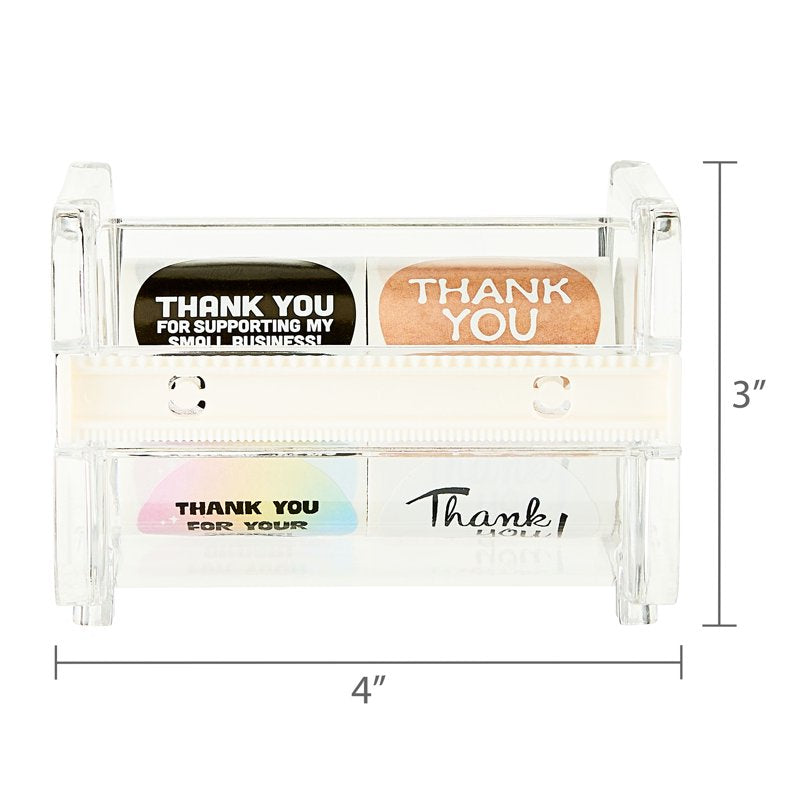 Thank You Stickers with Dispenser - Assorted Designs, 500 Count