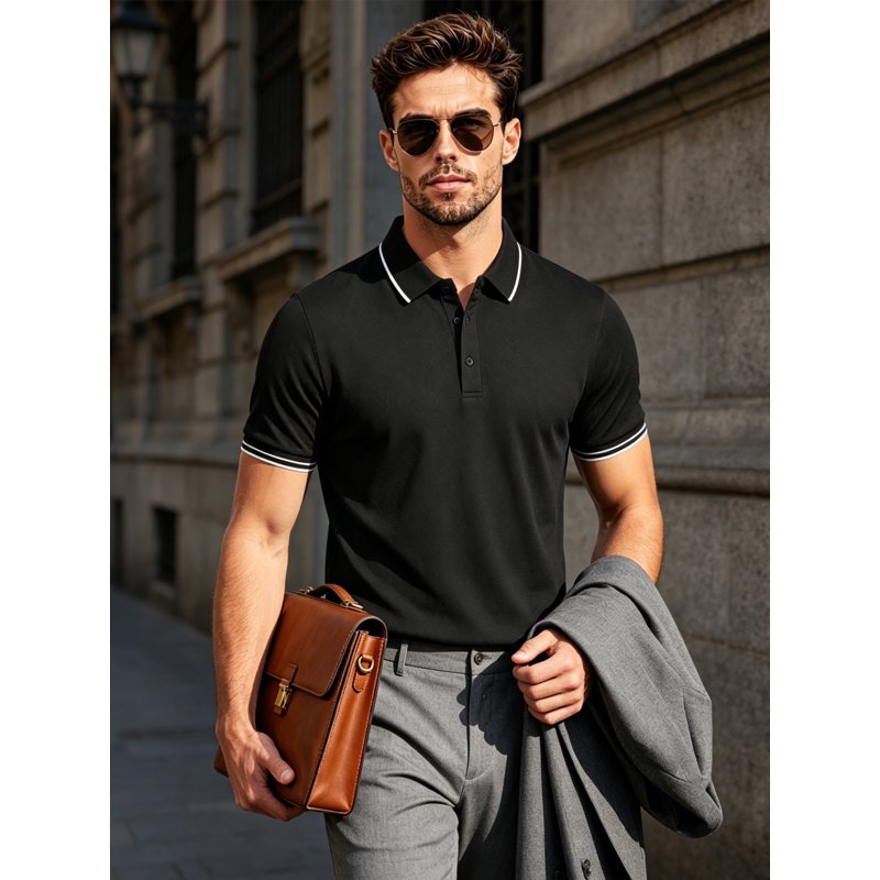 Men's Quick Dry Golf Polo Shirts 3-Pack Lightweight Breathable Casual Wear
