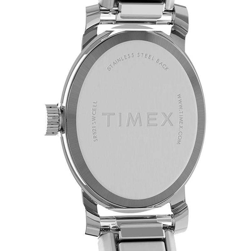 Timex Women's Cavatina Silver-Tone 18mm Watch with Mother of Pearl Dial
