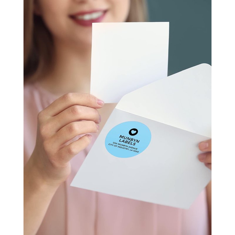 Self-Adhesive Round Thermal Sticker Labels - 2 Inch Blue Circle Labels, 750 Count