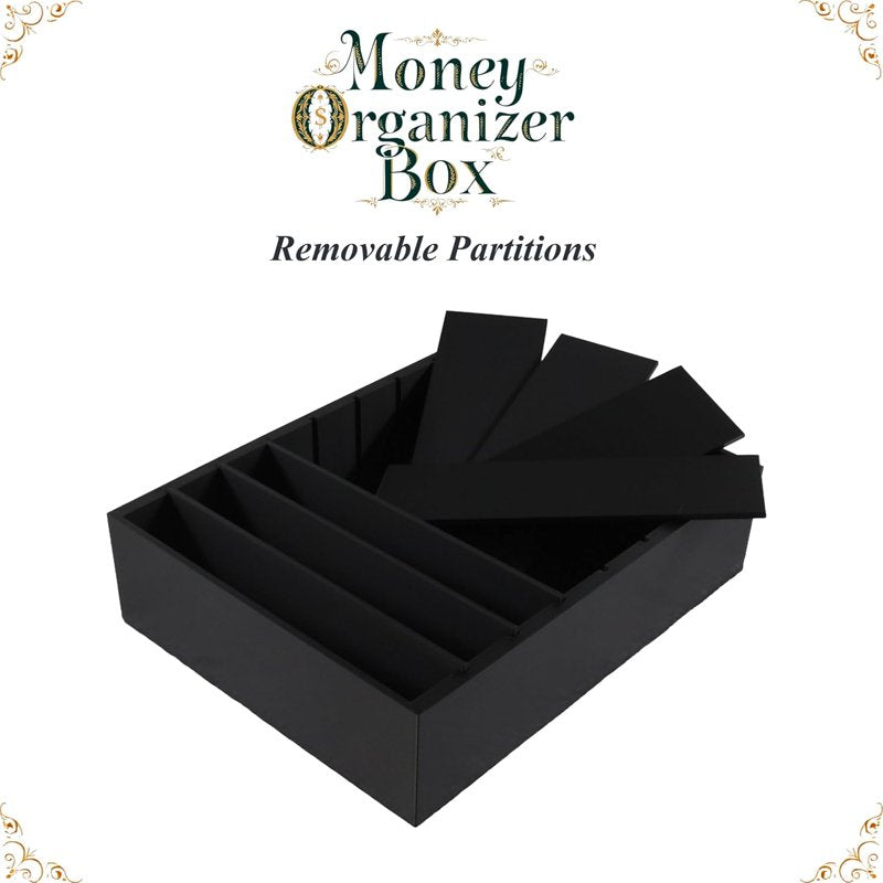 Adjustable 8-Compartment Money Organizer for Cash & Receipts - Made in USA