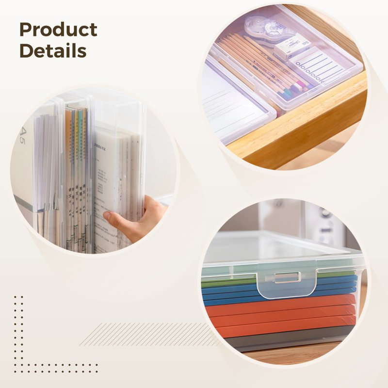 6-Pack Transparent Art & Craft Storage Boxes with Lids - Organize Beads, Stationery & Small Supplies