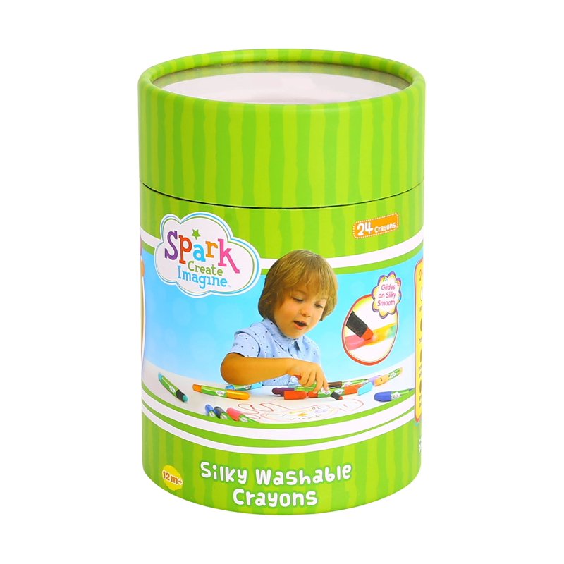 Silky Crayons for Kids - 24 Count Multicolor Washable & Safe Drawing Set