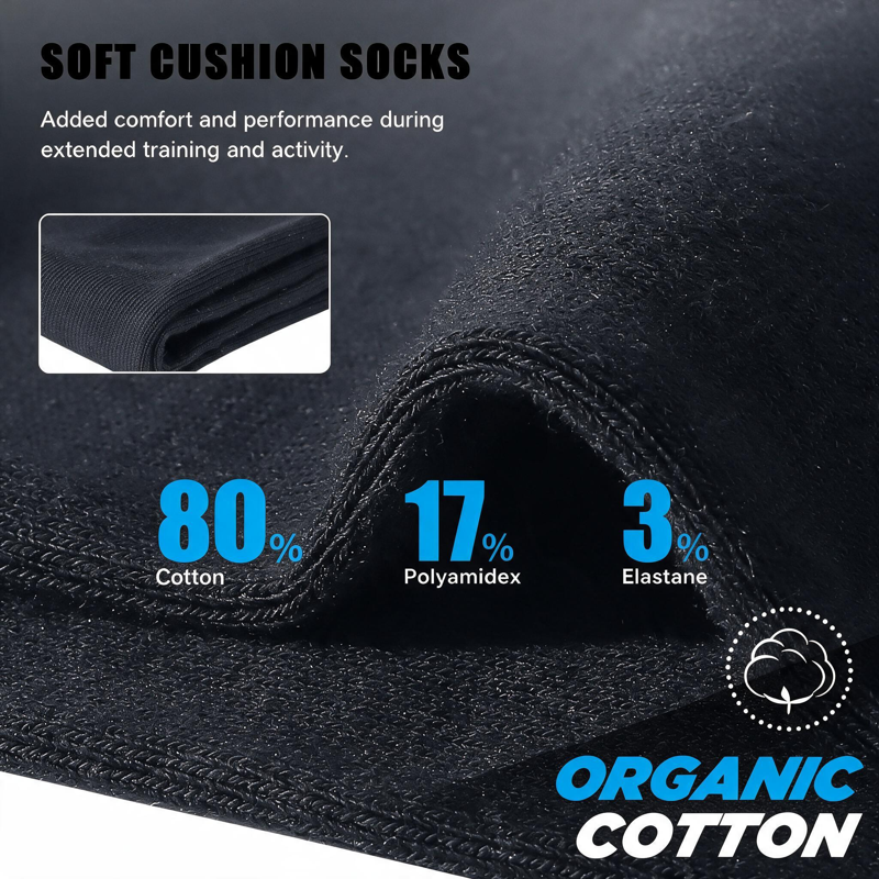 Women’s Cushioned Crew Socks 6-Pair Pack Moisture Wicking Odor Control Durable Gift Box