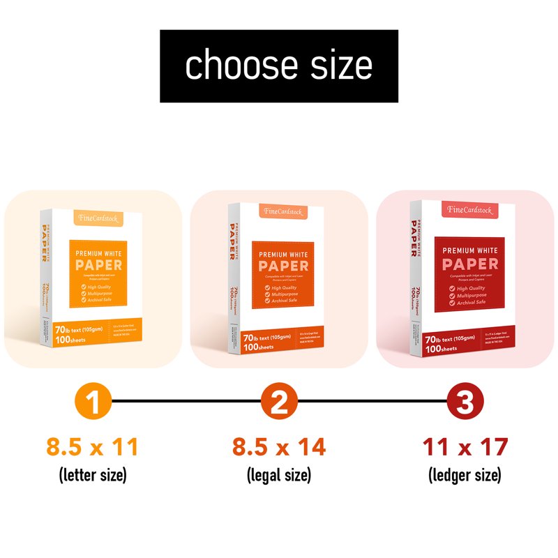 Bright White Multipurpose Printer & Copy Paper - 8.5 x 14 Legal Size - 70lb 28lb Bond - 100 Sheets