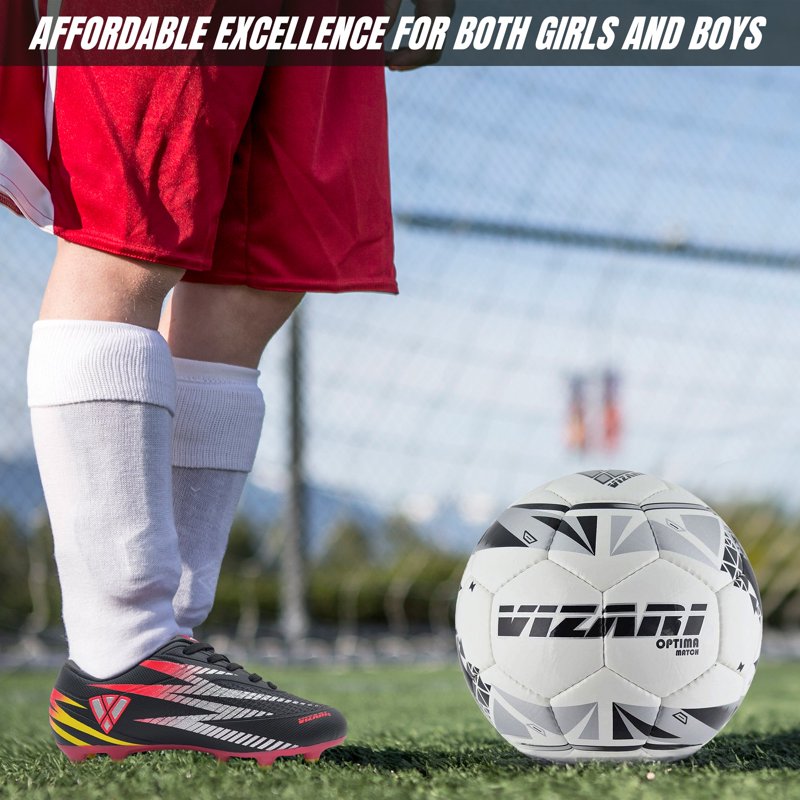 Vizari Bodega Firm Ground Kids Soccer Cleats – Black/Pink, Size 2