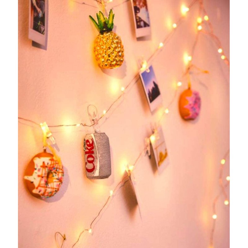 2-Pack 50 LED Photo Clip String Lights - 33Ft Warm White USB Decor